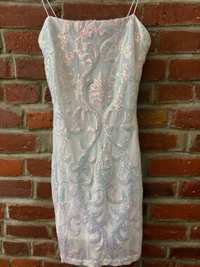Windsor White Iridescent Sequin Mini Dress